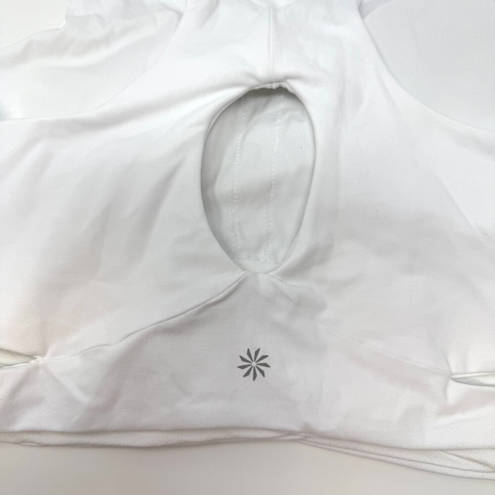 Athleta Conscious Crop Cut Out Sports Bra Crop Top In White Size Large D DD New - Picture 11 of 14